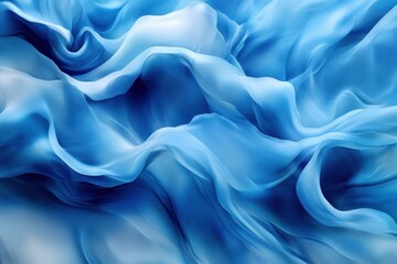 Fototapeta premium Fluid Blue Waves on Soft Textile Background
