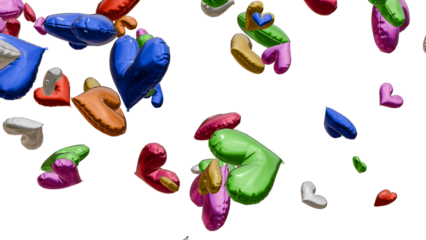 Hearts Ballons a on Transparent Background.