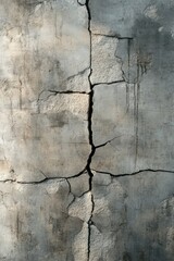 Obraz premium Concrete Wall Crack with Fire Hydrant
