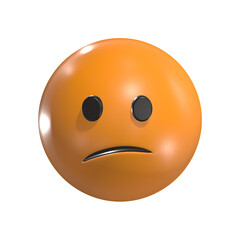 Obraz premium Confused Face 3D Emoticon Icon