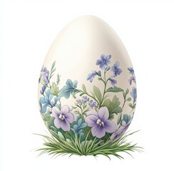 Beautifully painted Easter egg adorned with vibrant floral designs in springtime colors