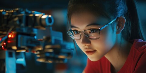 Woman using computer