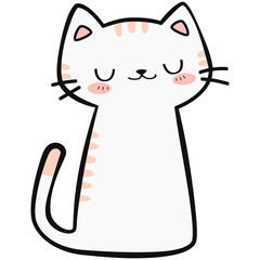 Handdrawn Cute Cartoon Sleeping Cat Illustration
