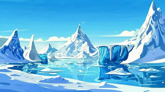 Cartoon A view of melting glaciers in the north pole