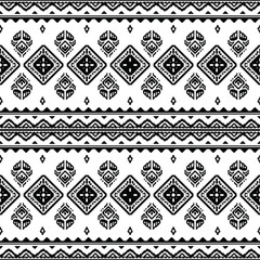 Elegant Mandala Floral Pattern in Monochrome, Black and white