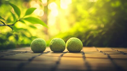 Minimalist Matcha Sweets with Natural Lighting