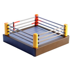 A detailed 3D render of a boxing ring featuring vibrant colors and realistic design. Perfect for sports-themed visuals.