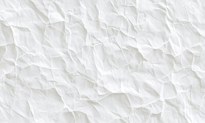 Abstract White Crumpled Paper Vector Pattern with Copy Space for Design - Textured Sheet Illustration