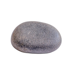 Smooth gray river rock isolated transparent background