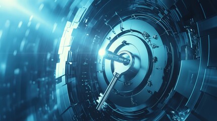 Obraz premium Key unlocking a vault, symbolizing transparent governance