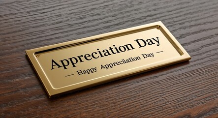 Obraz premium appreciation day engraved text on gold name plate sign 