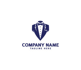 Vector tuxedo men logo design. Bow tie tuxedo suit gentleman fashion tailor clothes. Gentleman's suit
