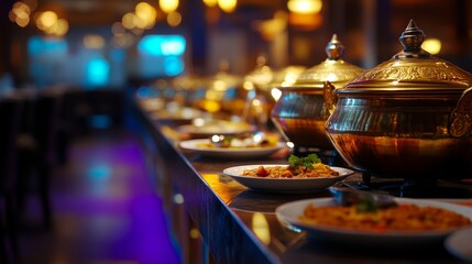 Vibrant Curry Spread in Festive Dining Setting