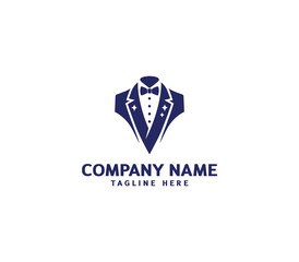 Vector tuxedo men logo design. Bow tie tuxedo suit gentleman fashion tailor clothes. Gentleman's suit