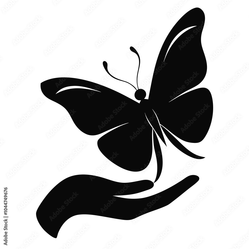 Wall mural Butterfly Silhouette Vector Clipart.