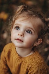 Little girl in yellow sweater