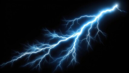 Silhouette of small lightning bolt on black background