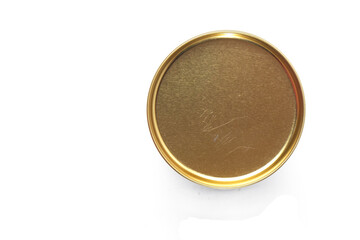 top view tin container for cookies or coffee or tea