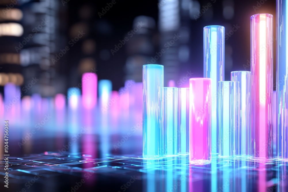 Poster 3d rendering of a financial forecast chart. the graph reflects the behavior of the data over the his