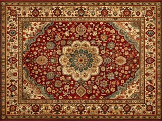 Fototapeta premium Vibrant Oriental Rugs in a Rich Color Palette Showcasing Intricate Patterns and Textures