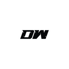 DW monogram logo design letter text name symbol monochrome logotype alphabet character simple logo