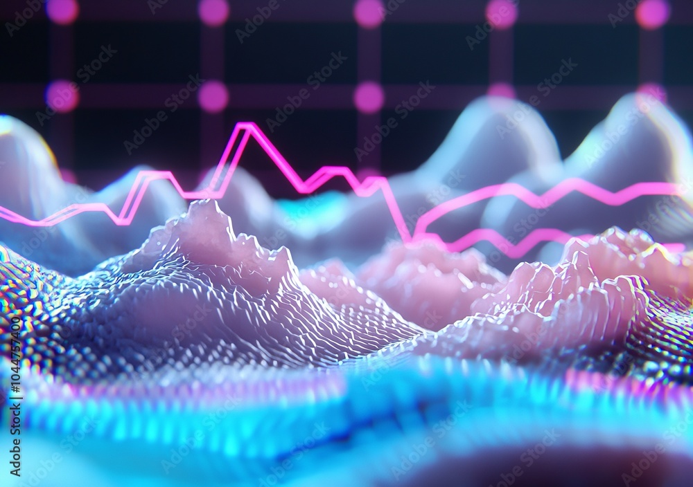 Poster data visualization and technology in 3d.