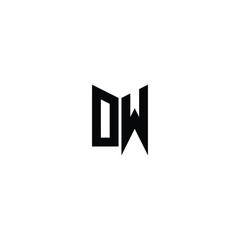 DW monogram logo design letter text name symbol monochrome logotype alphabet character simple logo