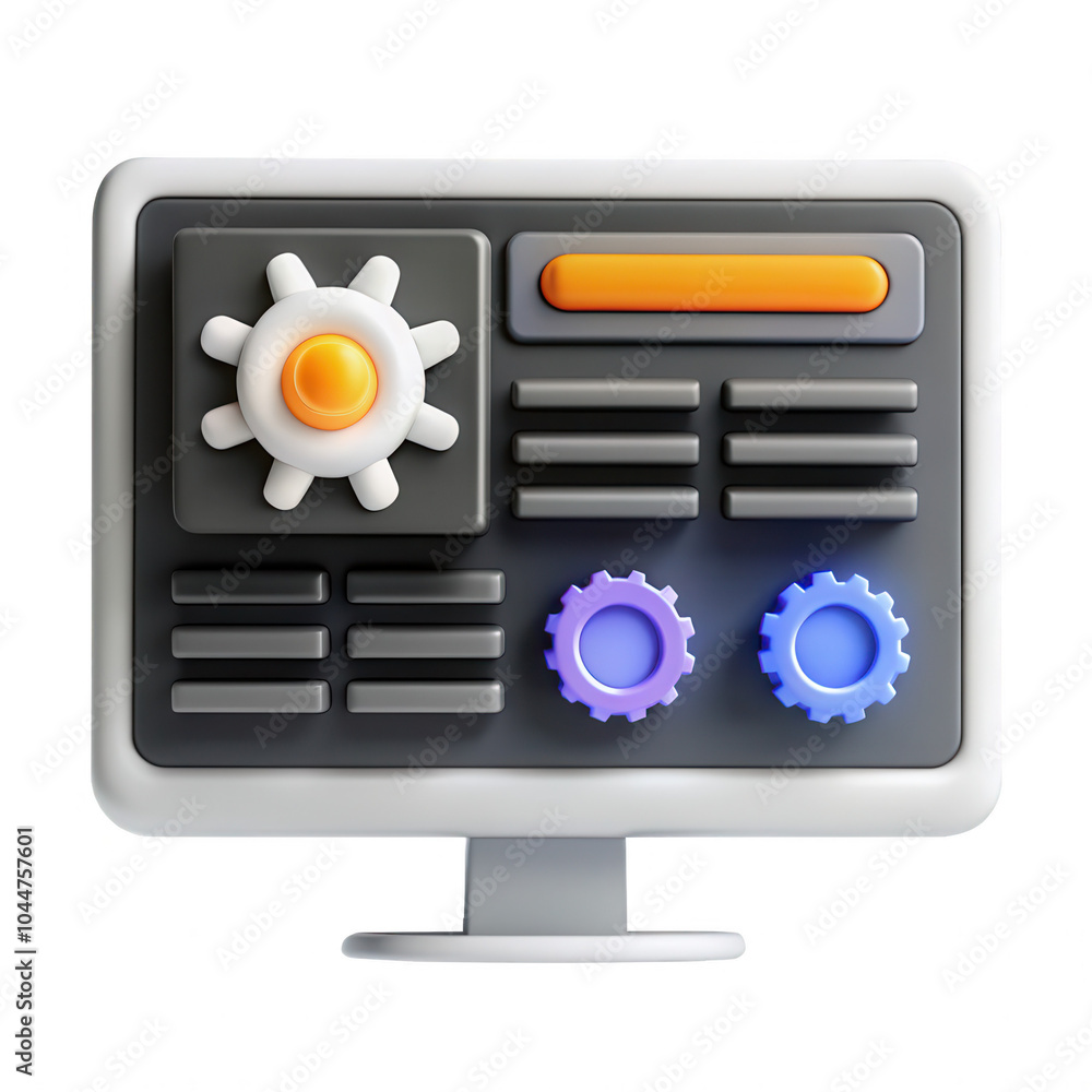 Poster this image showcases a 3d rendered control panel with various buttons and gears, designed for a mode