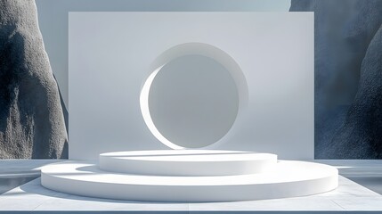 Futuristic  podium for product display