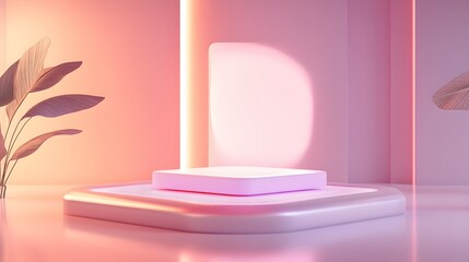 Futuristic  podium for product display