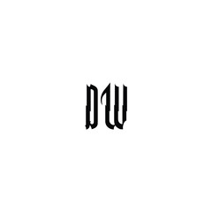 DW monogram logo design letter text name symbol monochrome logotype alphabet character simple logo