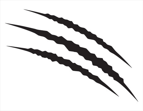 Animal monster mark silhouette design element, tattoo and decor for halloween. Vector illustration.