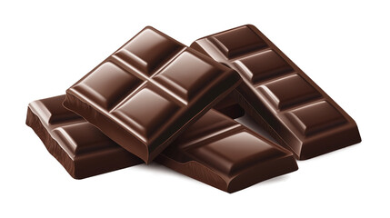 Chocolate bar isolated on a transparent or white background