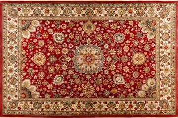 Naklejka premium Vibrant Persian Rugs in a Colorful Setting Showcasing Intricate Patterns and Timeless Elegance