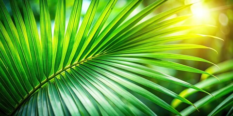 Obraz premium Tropical palm leaf green nature background