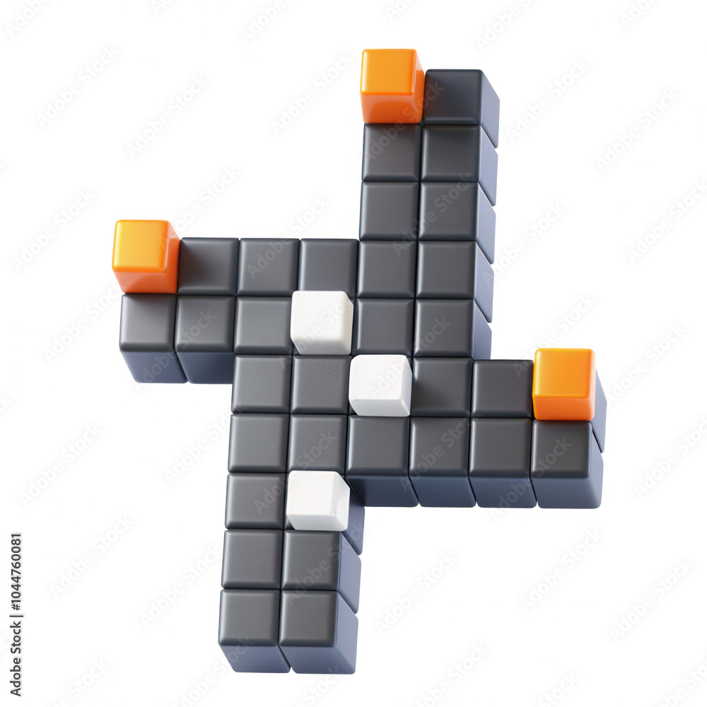 Poster a colorful 3d render of puzzle-like blocks in various colors and shapes, showcasing creativity and d