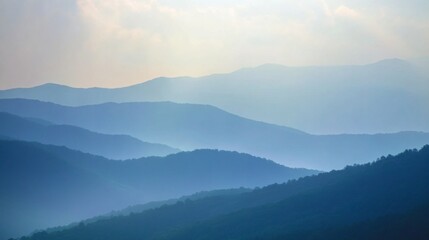Fototapeta premium Gentle Mountain Slopes with Soft Focus Lighting