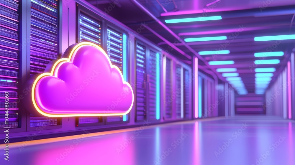 Aufkleber Secure cloud access system displayed in a cloud data center, emphasizing enhanced cloud security.