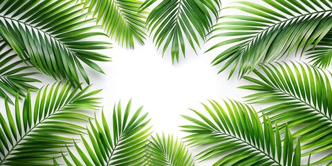 Tropical palm leaves close-up