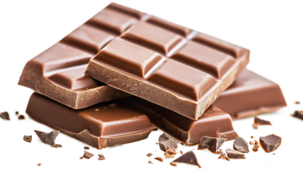 Chocolate bar isolated on a transparent or white background
