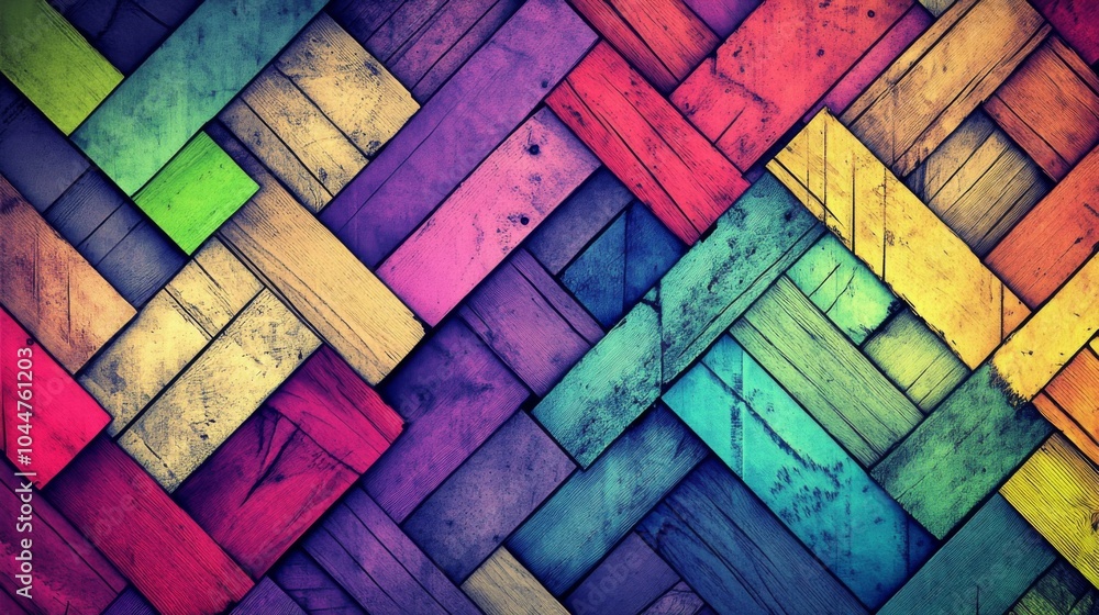 Poster vibrant geometric patterns with soft shadows