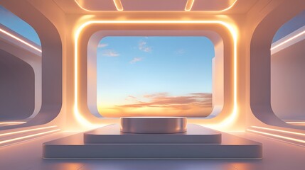 Futuristic  podium for product display