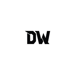 Fototapeta premium DW monogram logo design letter text name symbol monochrome logotype alphabet character simple logo