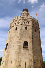 Golden Tower-Torre del Oro-in the Spanish city of Seville, Andalusia, Spain  