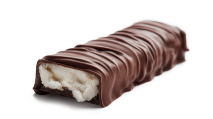 chocolate bar with creamy filling  isolated on a transparent or white background
