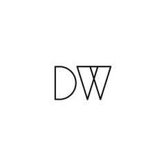 DW monogram logo design letter text name symbol monochrome logotype alphabet character simple logo