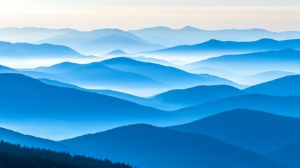 Misty Morning Light Over Soft Valley Ranges