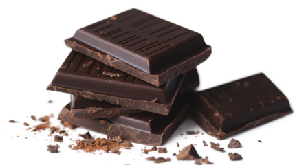 Chocolate bar isolated on a transparent or white background