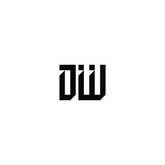 DW monogram logo design letter text name symbol monochrome logotype alphabet character simple logo