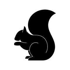 squirrel animal icon solid vector design in trendy style